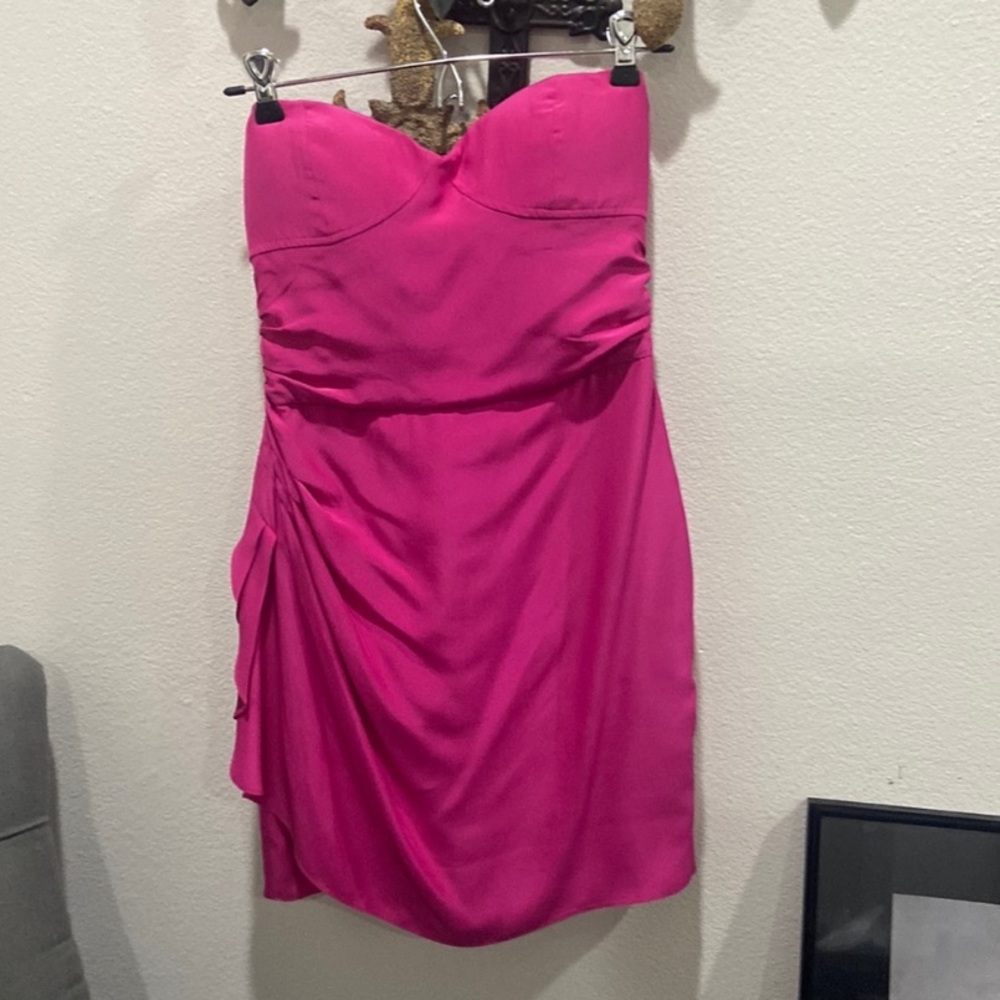 Parker hot pink strapless dress